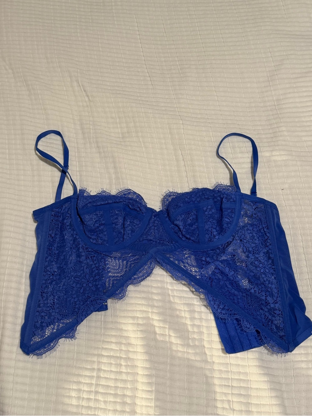 Urban Outfitters Cobalt Blue Lace Balconette Bralette